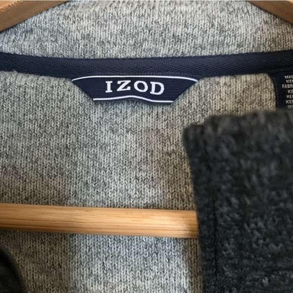 NWOT IZOD Quarter Zip Men Sweater size Large black and gray new without … - Picture 6 of 6